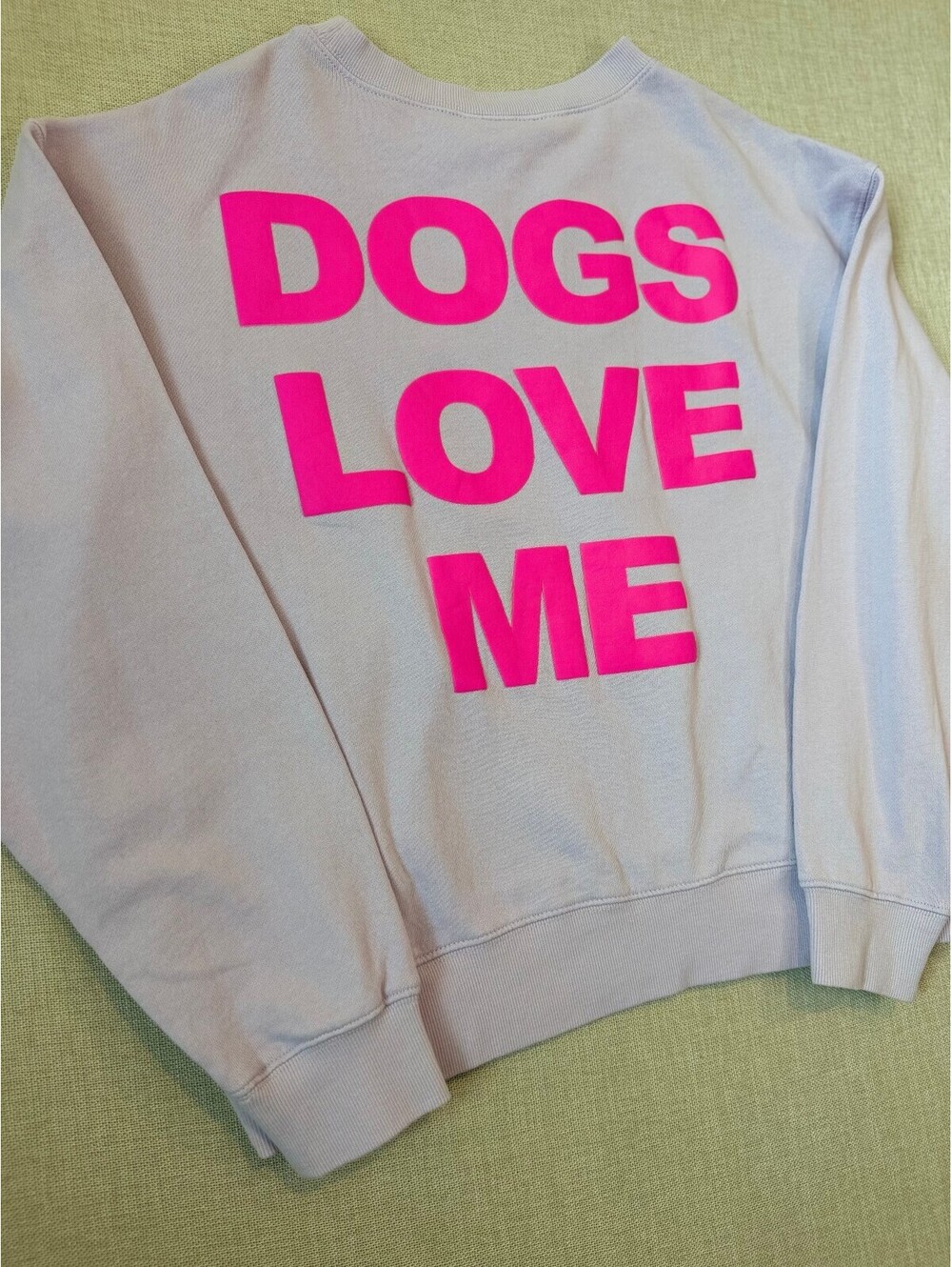 NWT-WildFox-”Dogs Love Me" Purple/Pink Crewneck Sweater-Size SMALL